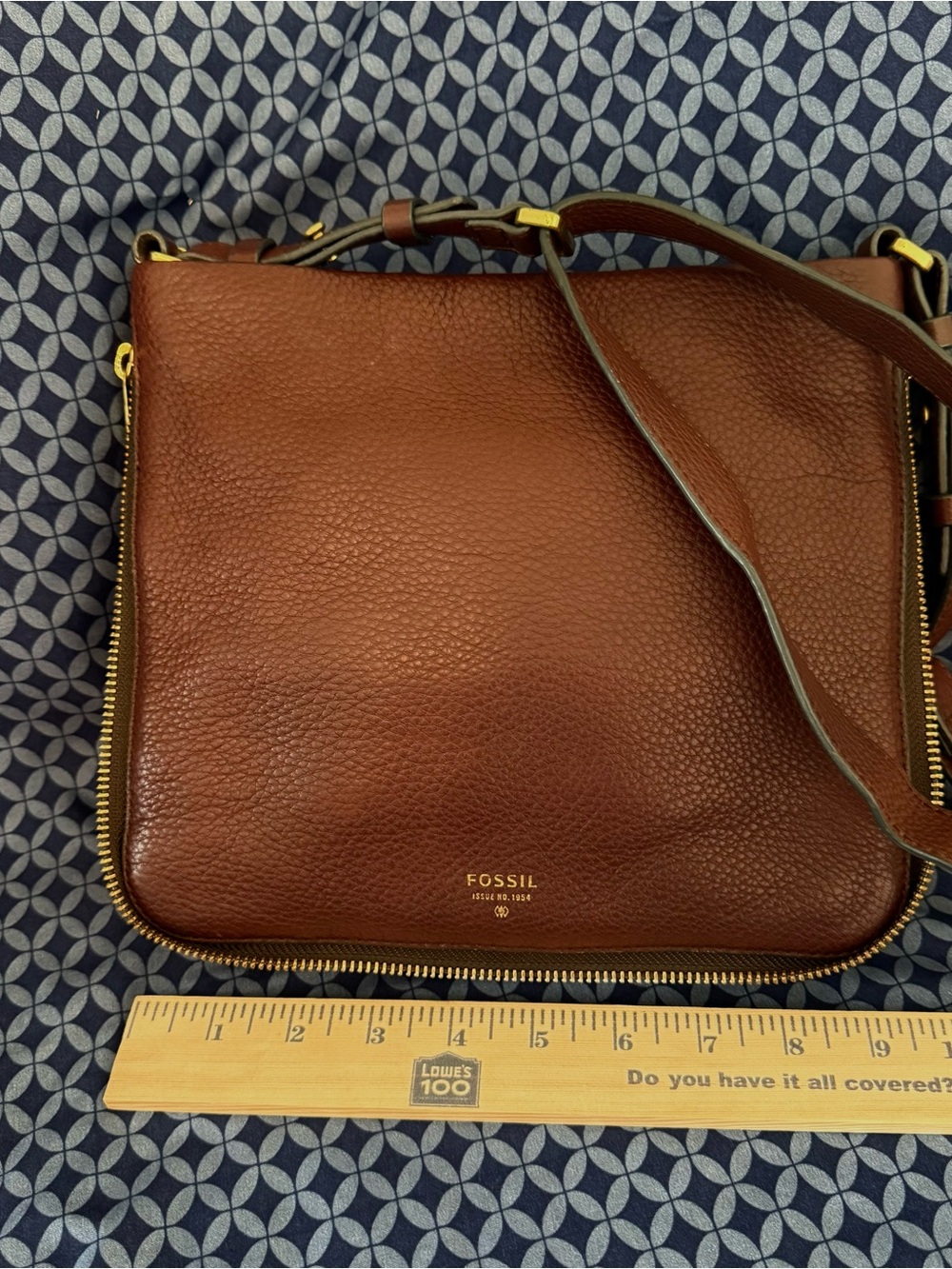 Fossil Dark Brown Pebbled Leather Crossbody.